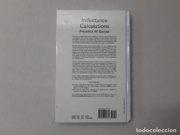 Libros de segunda mano de ciencias: Inductance Calculations - Frederick W. Grover - Foto 3