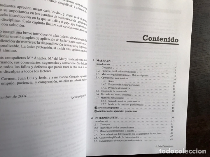 Libros de segunda mano de ciencias: Introducci&oacute;n al &aacute;lgebra lineal. Antonia Quiroga. Como nuevo - Foto 4