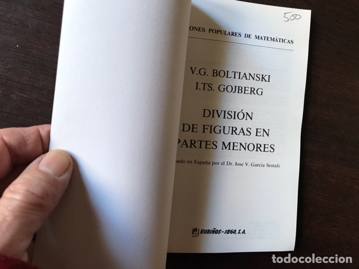 Libros de segunda mano de ciencias: Divisi&oacute;n de figuras en partes menores. V. G. Boltianski. Como nuevo - Foto 3