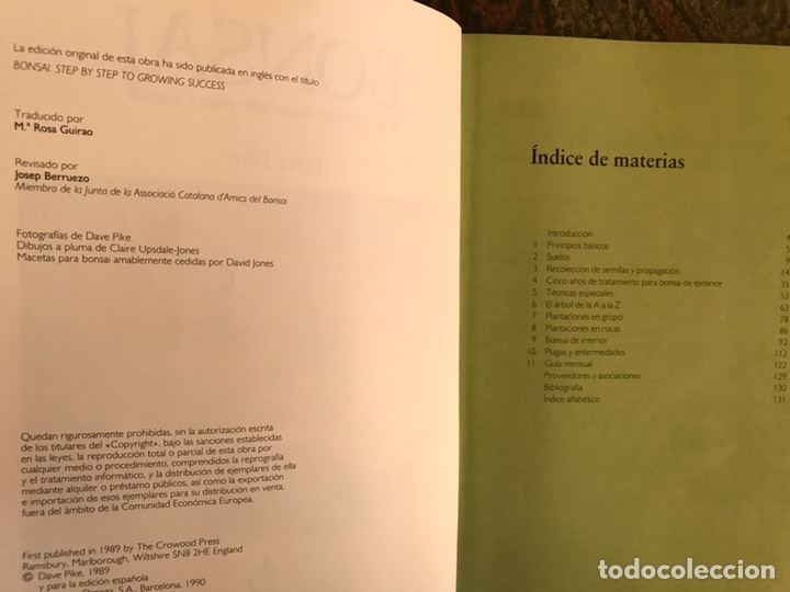 Libros de segunda mano: Bonsai. Su correcto desarrollo pas&oacute; a paso. Dale Pike. Como nuevo - Foto 4