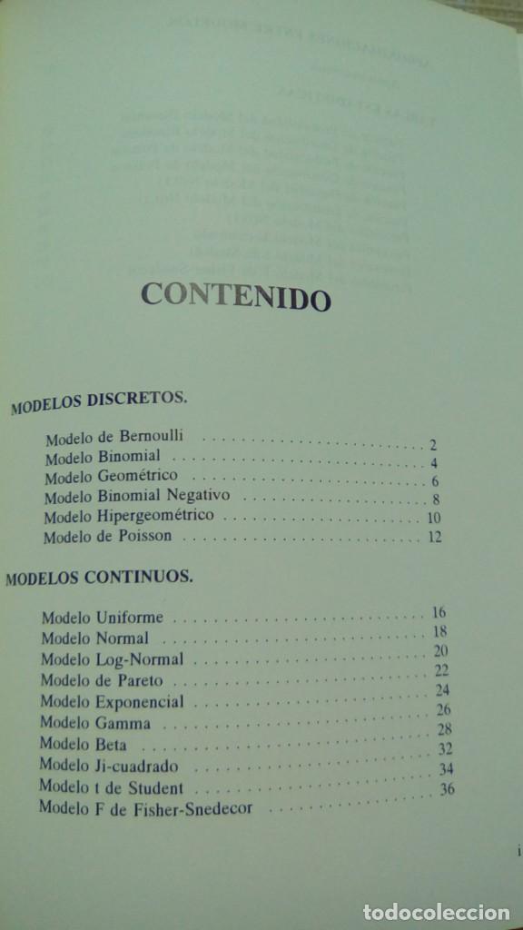 Libros de segunda mano de ciencias: MODELOS PROBABILISTICOS Y TABLAS ESTADISTICAS.- JOSE LUIS PEREZ DIEZ DE LOS RIOS - Foto 2