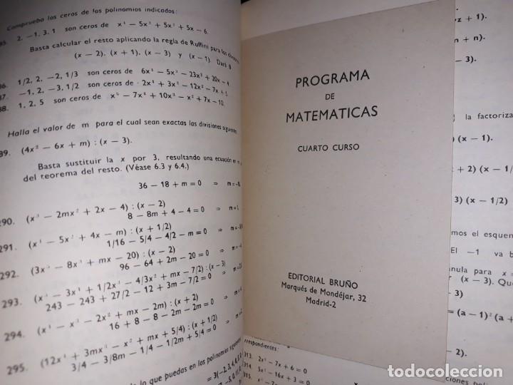 Libros de segunda mano de ciencias: MATEM&Aacute;TICA MODERNA BRU&Ntilde;O 1970 GU&Iacute;A DID&Aacute;CTICA CON PROGRAMA 4&ordm; CURSO EJERCICIOS RESUELTOS IMPECABLE - Foto 2