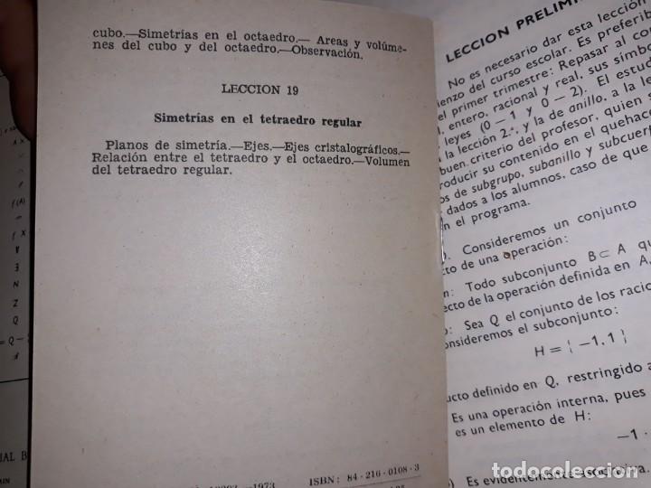 Libros de segunda mano de ciencias: MATEM&Aacute;TICA MODERNA BRU&Ntilde;O 1970 GU&Iacute;A DID&Aacute;CTICA CON PROGRAMA 4&ordm; CURSO EJERCICIOS RESUELTOS IMPECABLE - Foto 6