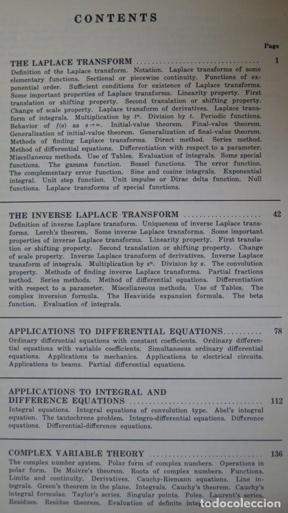 Libros de segunda mano de ciencias: THEORY AND PROBLEMS OF LAPLACE TRANSFORMS. MURRAY R. SPIEGEL - Foto 2