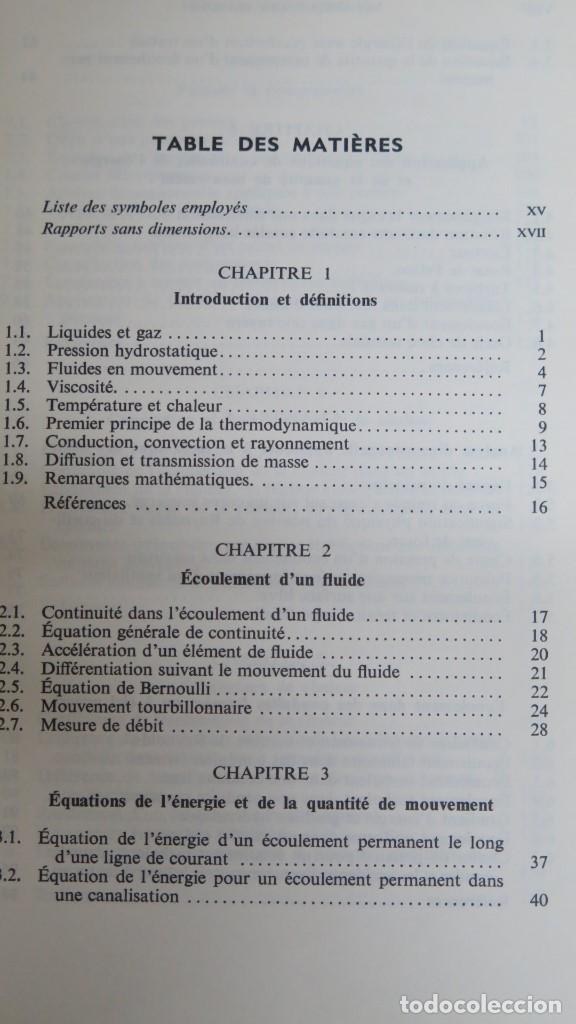 Libros de segunda mano de ciencias: Introduction a la m&eacute;canique des fluides et la transmission de la chaleur. KAY - Foto 2