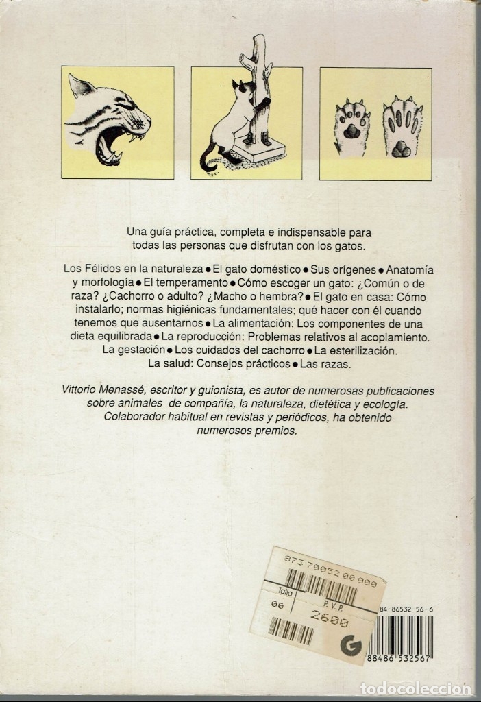 Libros de segunda mano: EL GATO, DE VITTORIO MENASS&Eacute;. A&Ntilde;O 1992. (1.2) - Foto 2
