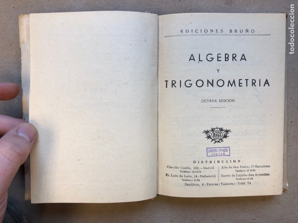 Libros de segunda mano de ciencias: &Aacute;LGEBRA T TRIGONOMETR&Iacute;A. EDICIONES BRU&Ntilde;O 1956. - Foto 2