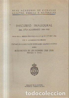 Gebrauchte B&uuml;cher der Wissenschaften: DISCURSO INAGURAL. DEL A&Ntilde;O ACADEMICO 1984-1985. A-FIL-860