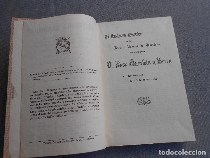 Libros de segunda mano de ciencias: ARITMETICA RAZONADA Y NOCIONES DE ALGEBRA. - Foto 3
