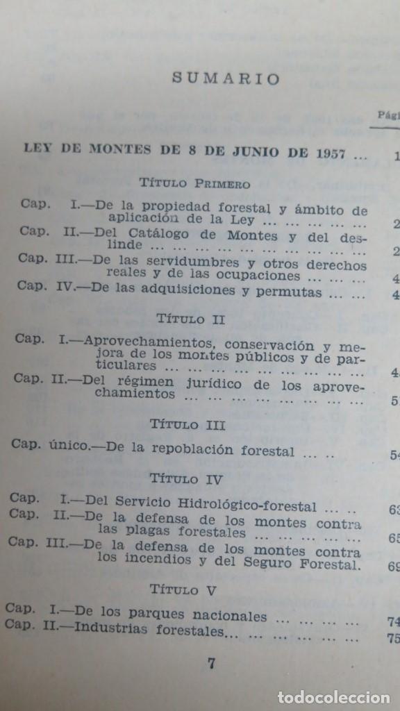 Libros de segunda mano: LEY Y REGLAMENTO DE MONTES. 1962 - Foto 2