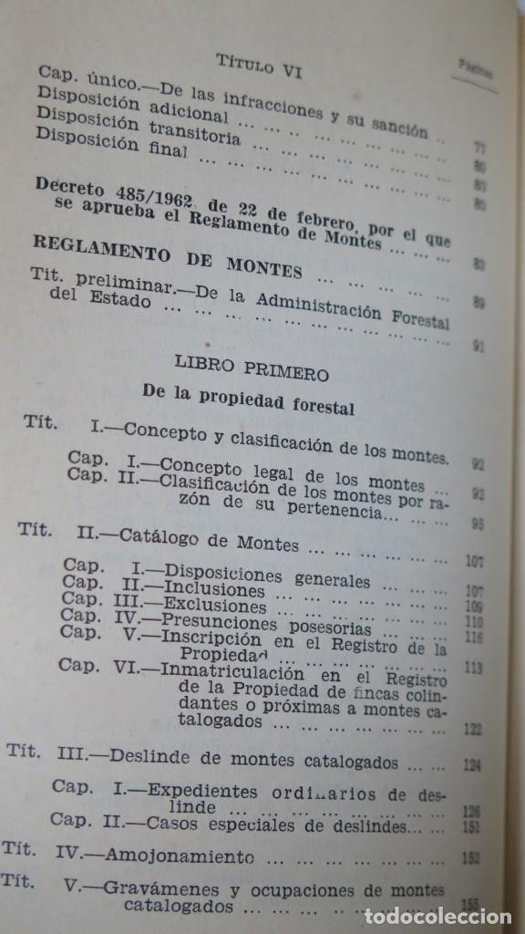 Libros de segunda mano: LEY Y REGLAMENTO DE MONTES. 1962 - Foto 3