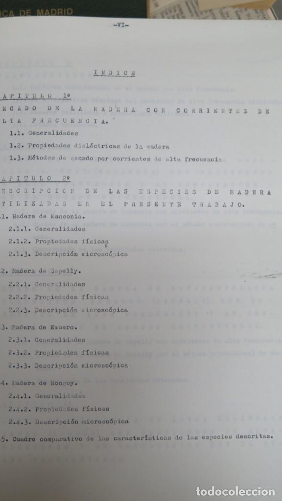 Libros de segunda mano: TESIS. SECADO DE MADERA CON CORRIENTES ELECTRONICAS Y SU COMPARACION SECADO CONVENCIONAL. JOSE LUIS - Foto 3