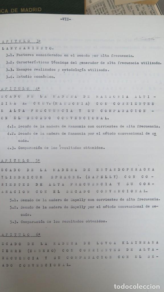 Libros de segunda mano: TESIS. SECADO DE MADERA CON CORRIENTES ELECTRONICAS Y SU COMPARACION SECADO CONVENCIONAL. JOSE LUIS - Foto 4