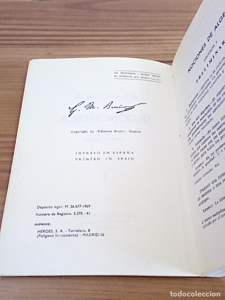 Libros de segunda mano de ciencias: &Aacute;LGEBRA Y TRIGONOM&Eacute;TRIA. EDITORIAL BRU&Ntilde;O. 19 &ordf; ED. NOTABLEMENTE CORREGIDA 1970 - Foto 5