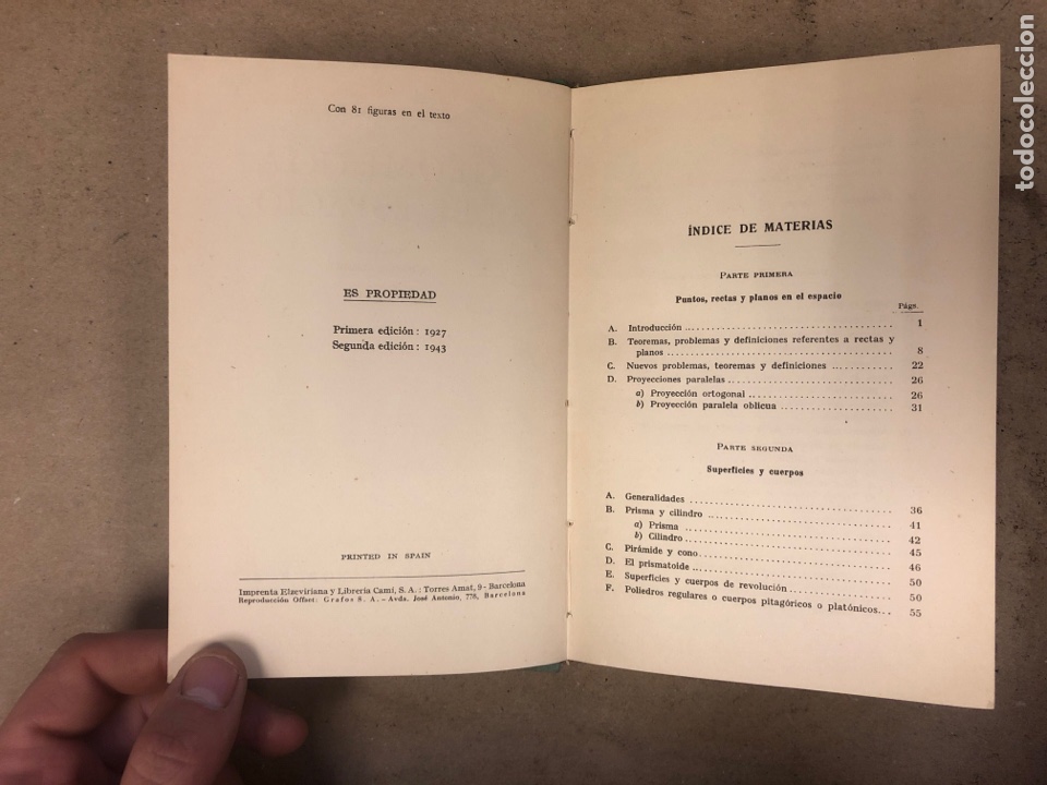Libros de segunda mano de ciencias: GEOMETR&Iacute;A DEL ESPACIO. Dr. ROBERT GLASER. EDITORIAL LABOR 1943. - Foto 4