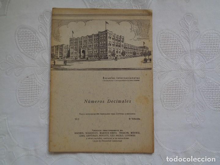 Libros de segunda mano de ciencias: ESCUELAS INTERNACIONALES. N&Uacute;MEROS DECIMALES. TERCERA EDICI&Oacute;N. - Foto 1