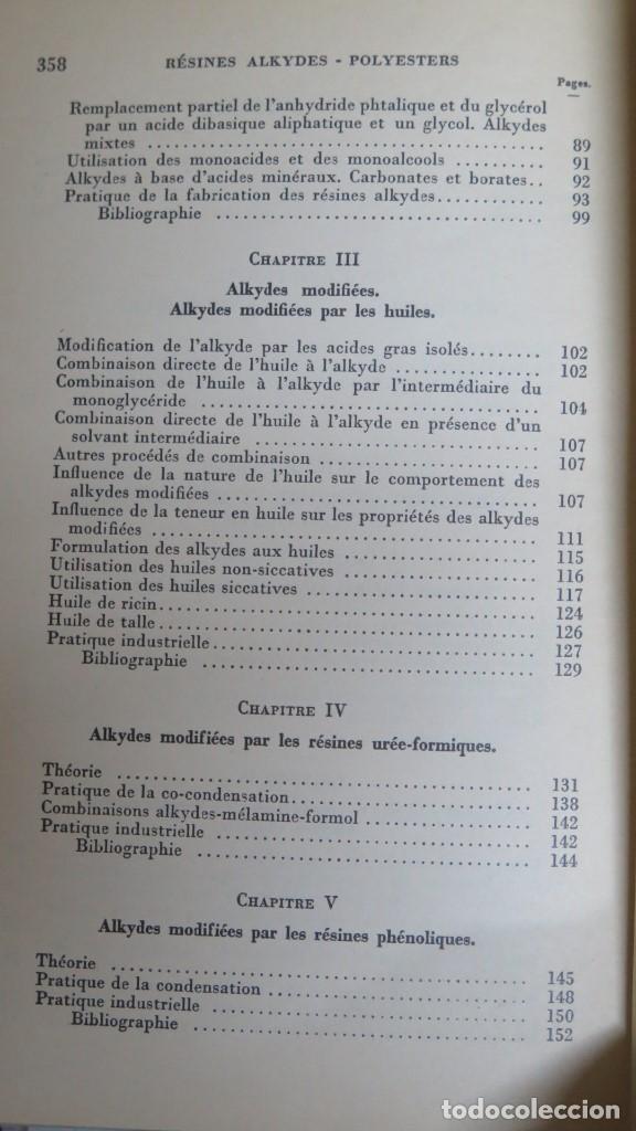 Libros de segunda mano de ciencias: RESINES ALKYDES-POLYESTERS. J. BOURRY - Foto 4