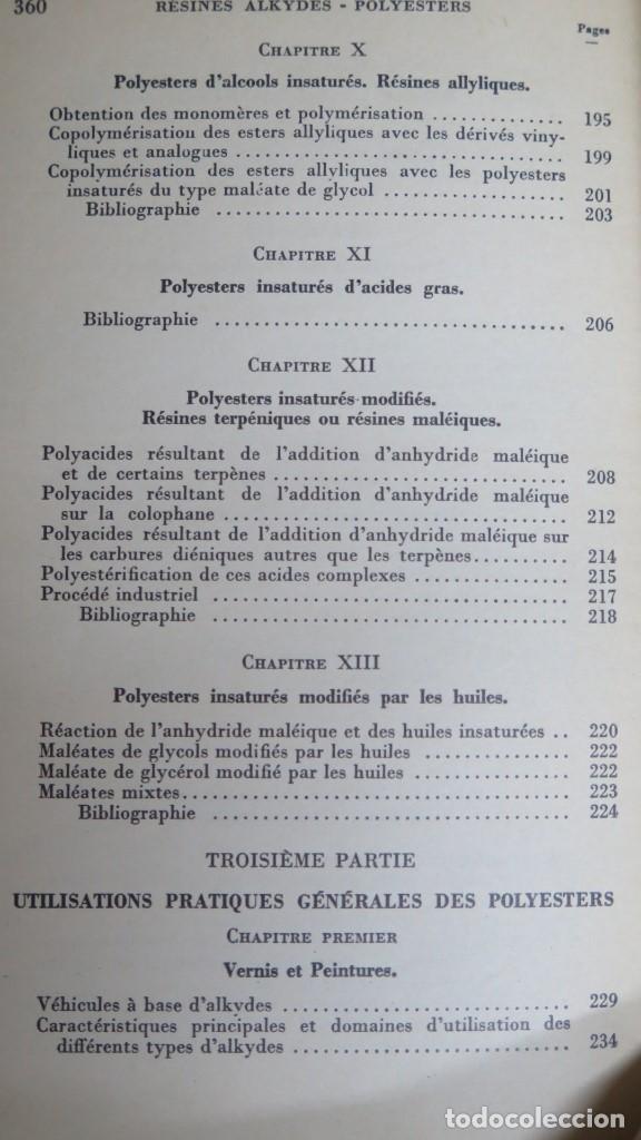 Libros de segunda mano de ciencias: RESINES ALKYDES-POLYESTERS. J. BOURRY - Foto 6
