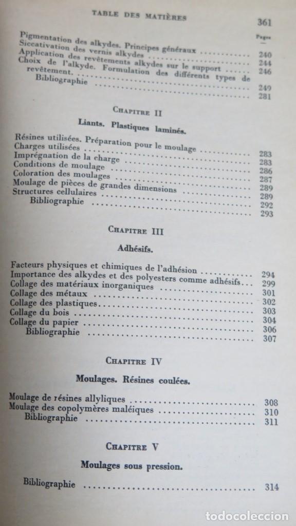 Libros de segunda mano de ciencias: RESINES ALKYDES-POLYESTERS. J. BOURRY - Foto 7