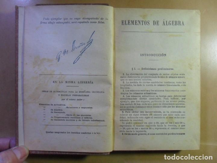 Libros de segunda mano de ciencias: ELEMENTOS DE ALGEBRA - PARA LA ENSE&Ntilde;ANZA SECUNDARIA Y ESCUELAS PREPARATORIAS - BRU&Ntilde;O - Foto 5