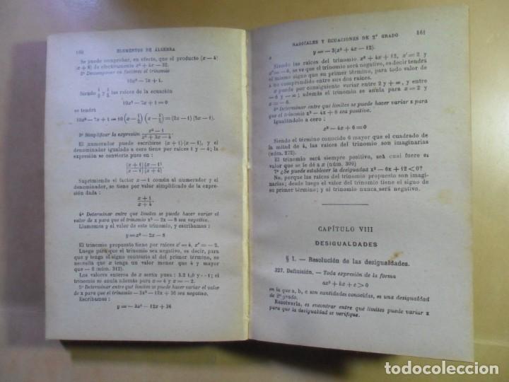 Libros de segunda mano de ciencias: ELEMENTOS DE ALGEBRA - PARA LA ENSE&Ntilde;ANZA SECUNDARIA Y ESCUELAS PREPARATORIAS - BRU&Ntilde;O - Foto 6