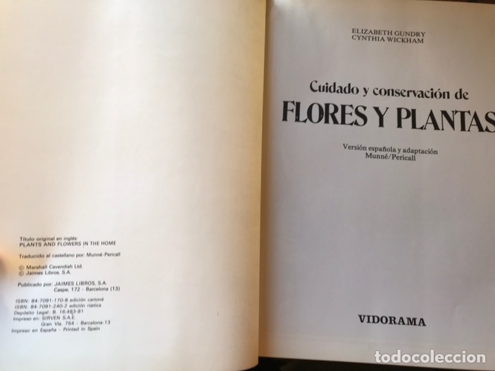 Libros de segunda mano: Cuidado y conservaci&oacute;n de flores y plantas. Vidorama - Foto 3