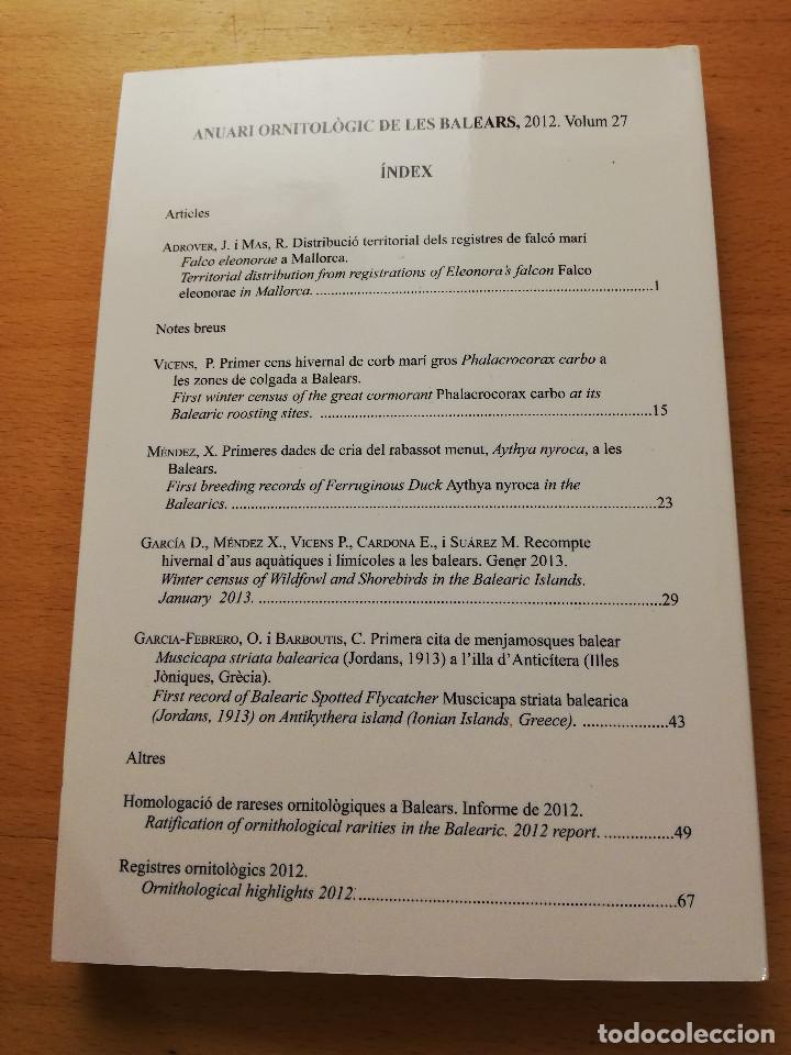 Libros de segunda mano: ANUARI ORNITOL&Ograve;GIC DE LES BALEARS. 2012, VOLUM 27 - Foto 8