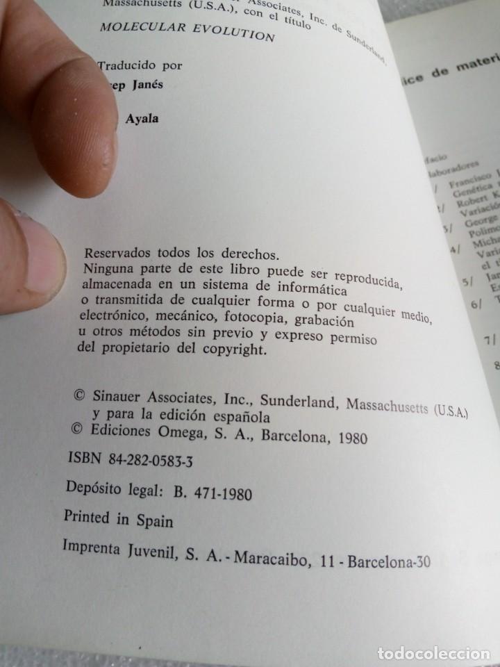Libros de segunda mano: EVOLUCION MOLECULAR. AYALA, Francisco J - Foto 6