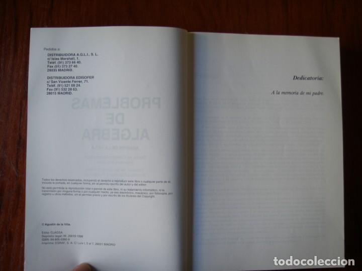 Libros de segunda mano de ciencias: LIBRO PROBLEMAS DE &Aacute;LGEBRA CON ESQUEMAS TE&Oacute;RICOS A DE LA VILA - Foto 3