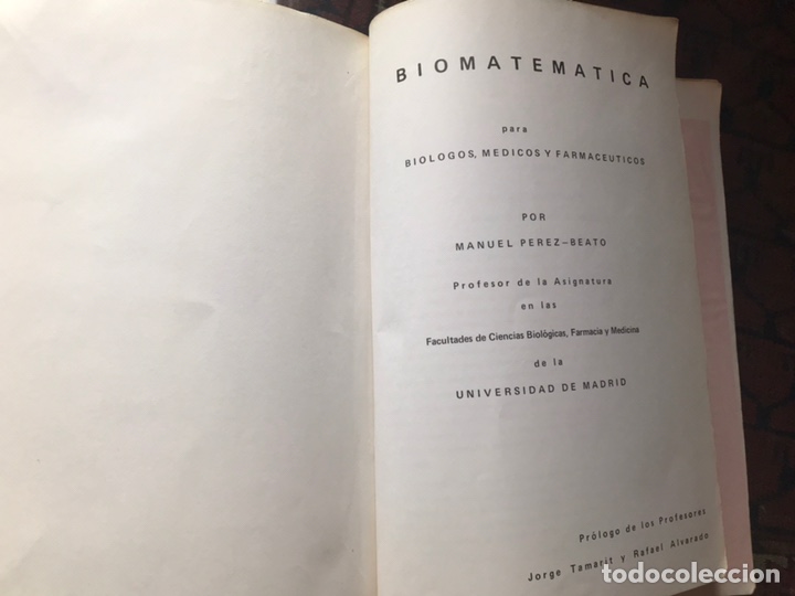 Libros de segunda mano: Biomatem&aacute;tica. Manuel P&eacute;rez Beato - Foto 3