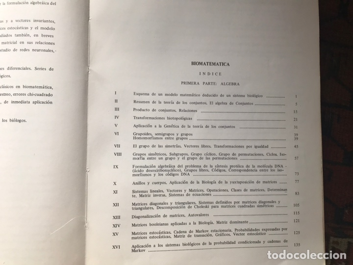 Libros de segunda mano: Biomatem&aacute;tica. Manuel P&eacute;rez Beato - Foto 5
