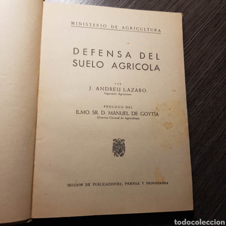 Libros de segunda mano: DEFENSA DEL SUELO AGRICOLA - J. ANDREU LAZARO - Foto 2
