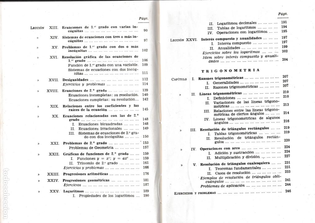 Libros de segunda mano de ciencias: &Aacute;lgebra y trigonometr&iacute;a * BRU&Ntilde;O * - Foto 4