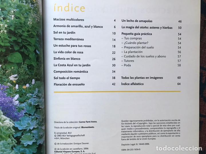 Libros de segunda mano: Macizos de flores. Ideas & Recetas. Hispano Europea. Como nuevo - Foto 4