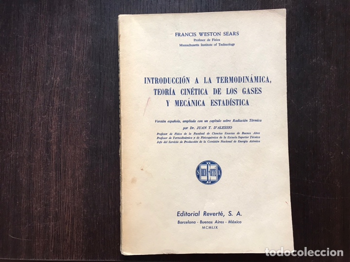 Introducción A La Termodinámica Teoría Cinética De Los Gases Y Mecánica Estadística Francis Weston - 