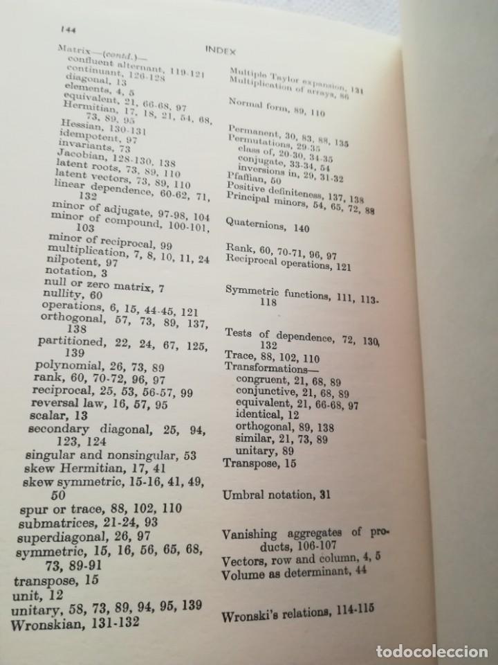 Libros de segunda mano de ciencias: Determinants and Matrices, en ingl&eacute;s, por A. Aitken. 1964 - Foto 8