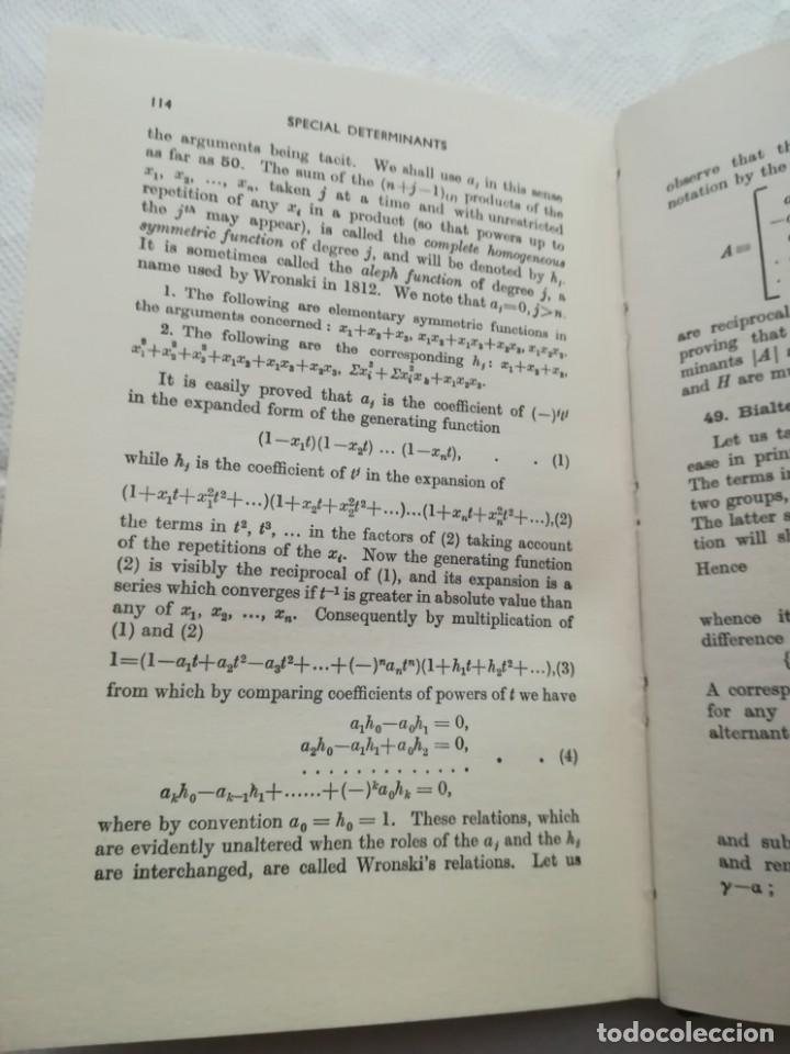 Libros de segunda mano de ciencias: Determinants and Matrices, en ingl&eacute;s, por A. Aitken. 1964 - Foto 11