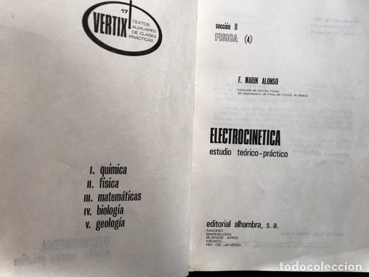 Libros de segunda mano de ciencias: Electrocin&eacute;tica. Estudio te&oacute;rico pr&aacute;ctico. F. Mar&iacute;n Alonso - Foto 2