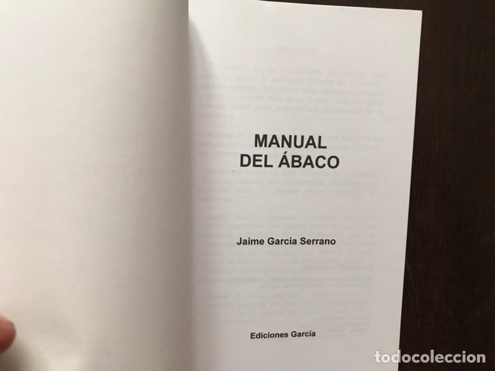 Libros de segunda mano de ciencias: Manual del &aacute;baco. Jaime Garc&iacute;a. Como nuevo - Foto 2