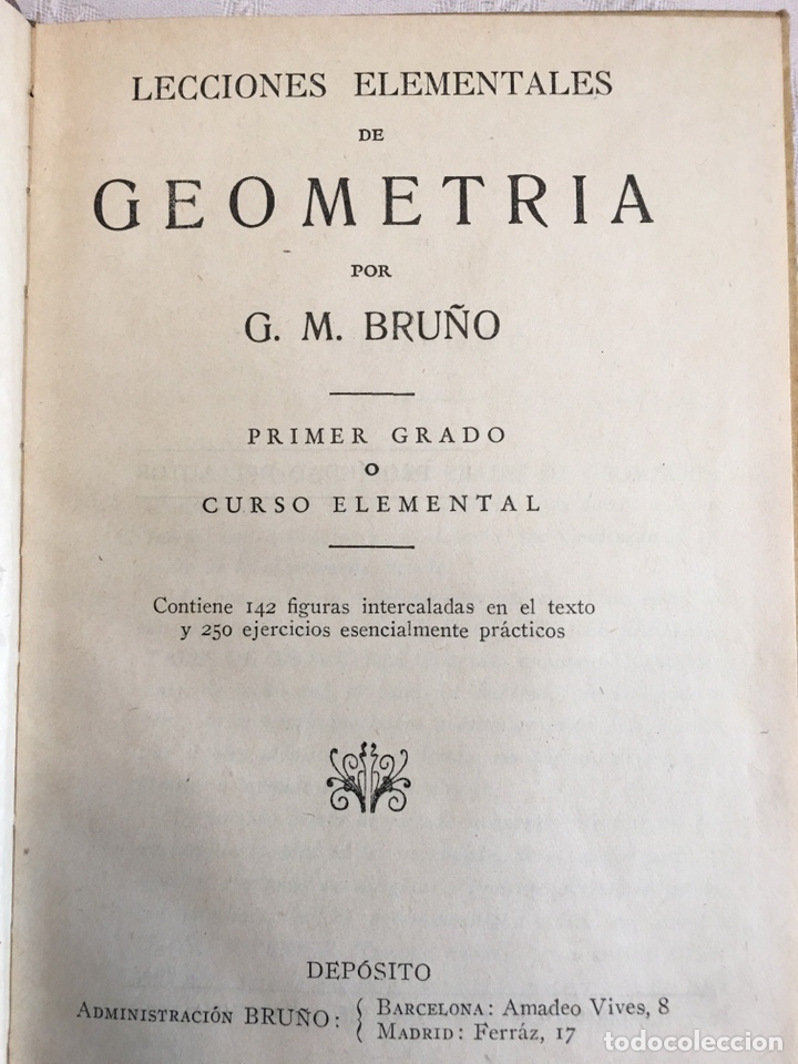 Libros de segunda mano de Ciencias: Lecciones elementales de geometría. 1r grado. G. M. Bruño - Foto 2 - 168944573