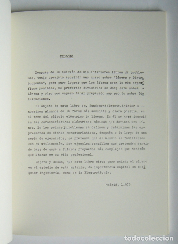 Libros de segunda mano de ciencias: PROBLEMAS DE LINEAS ELECTRICAS - JOSE A. SANCHO LLERANDI - Foto 2