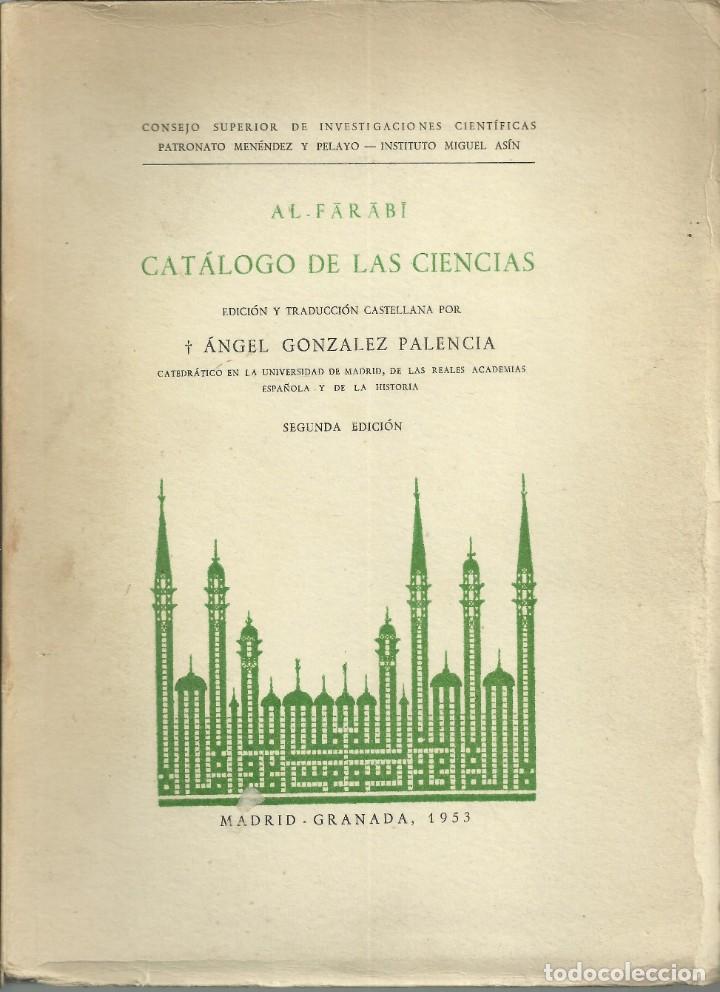 Gebrauchte B&uuml;cher der Wissenschaften: Cat&aacute;logo de las ciencias, al - farabi. Madrid - Granada 1953