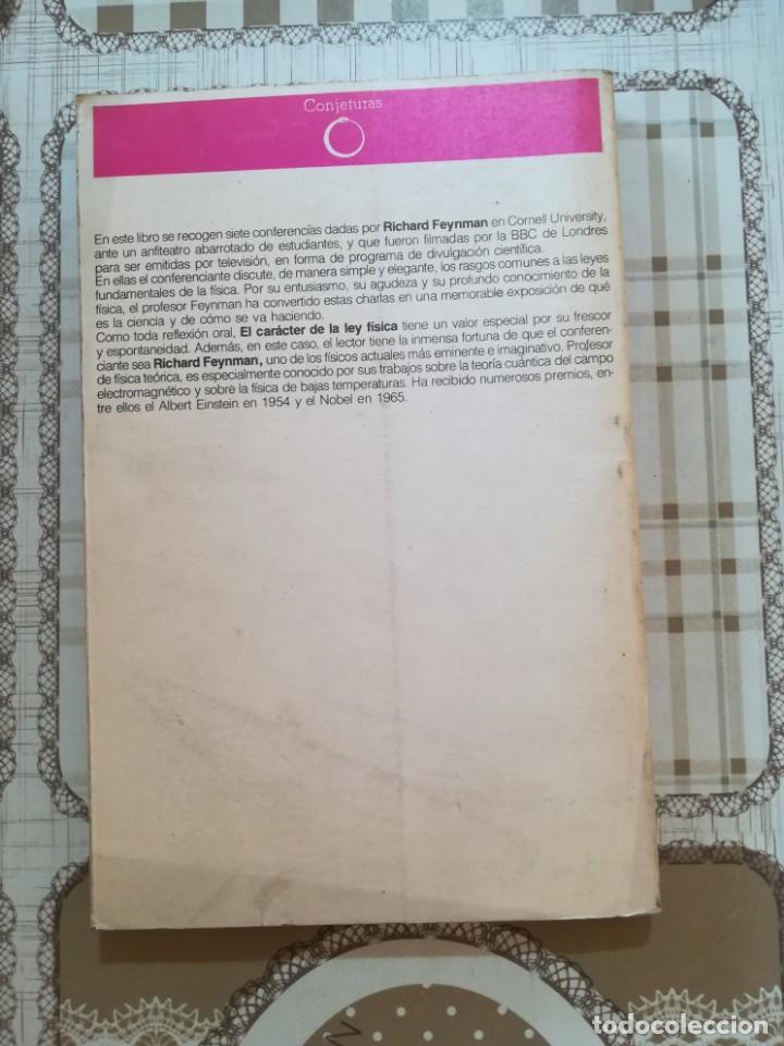 Libros de segunda mano de ciencias: El car&aacute;cter de la ley f&iacute;sica - Richard Feynman - Foto 2