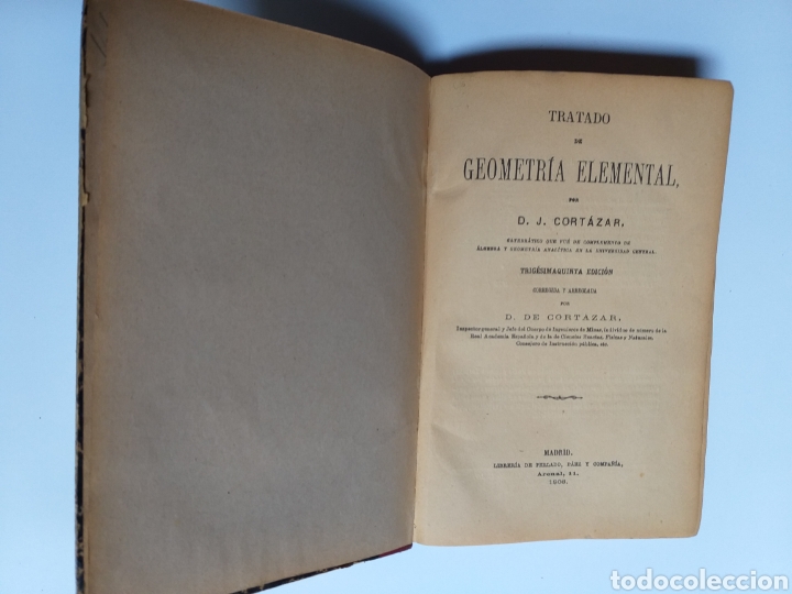 Libros de segunda mano de ciencias: Matematicas . Tratado de geometr&iacute;a elemental Cort&aacute;zar Madrid 1908 - Foto 8