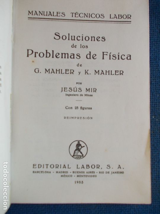 Libros de segunda mano de ciencias: SOLUCIONES A  LOS PROBLEMAS DE FISICA LABOR - Foto 2