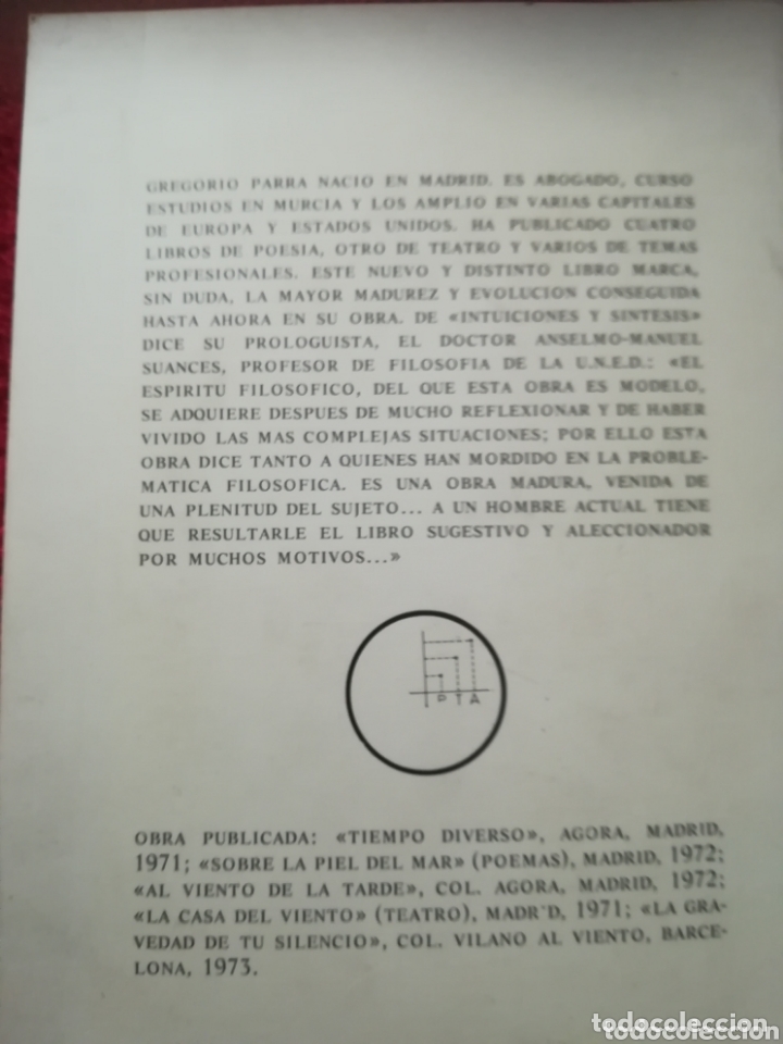 Libros de segunda mano de ciencias: Intuiciones y s&iacute;ntesis Gregorio Parra, 1974.DEDICADO - Foto 2
