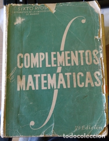 Libros de segunda mano de ciencias: COMPLEMENTOS DE MATEMATICAS. 7&ordm; EDICION. - RIOS, Sixto. - Foto 1