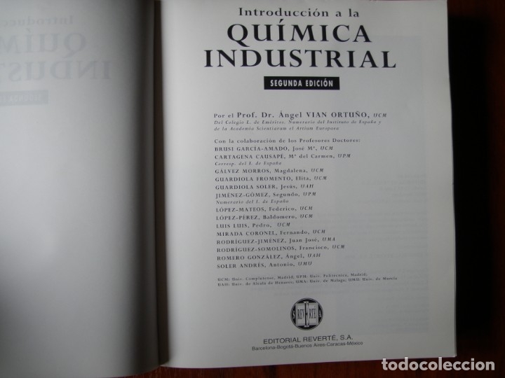 Libros de segunda mano de ciencias: LIBRO INTRODUCci&oacute;n A LA QU&Iacute;MICA INDUSTRIAL ED REVERTE - Foto 2