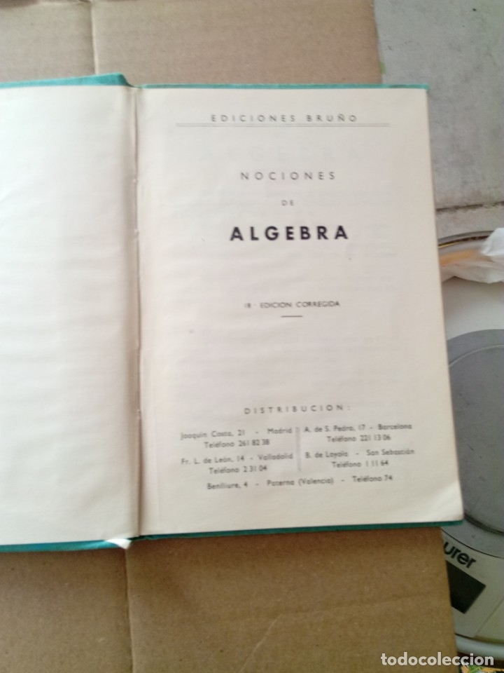 Libros de segunda mano de ciencias: NOCIONES DE ALGEBRA. EDICIONES BRU&Ntilde;O. EST20B3 - Foto 3