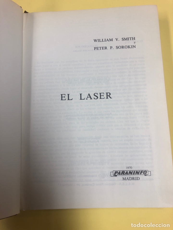 Libros de segunda mano de ciencias: EL LASER - SMITH Y SOROKIN - PARANINFO 1970 - Foto 2